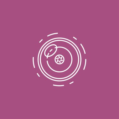 Kamera lens vektör satırı simgesi Infographic, Web sitesi veya uygulama.