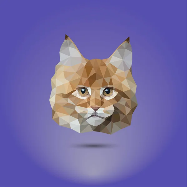 Düşük Poli kedi. Bir yele coone başkanı.