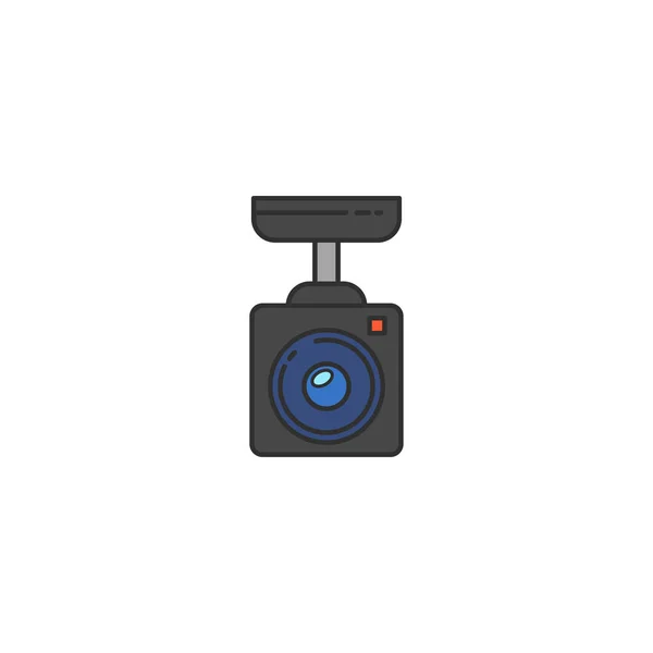 Toezicht camerasymbool vector plat. — Stockvector