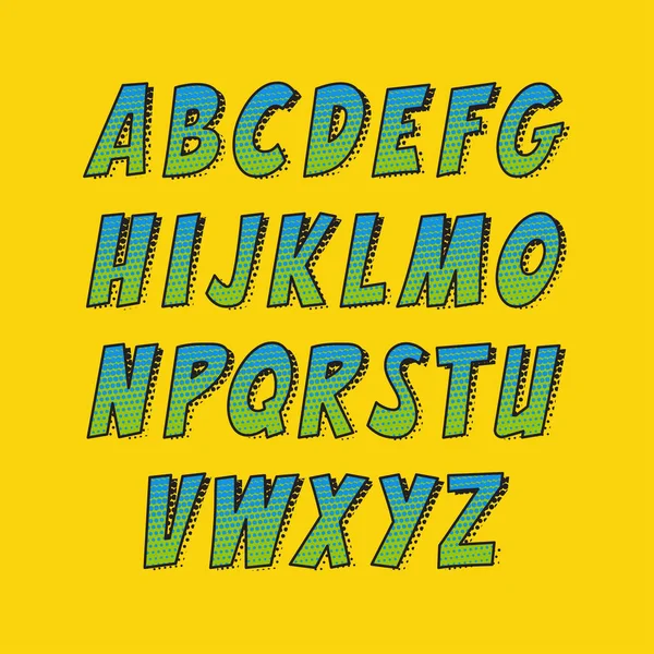 Creatieve lettertype. Vector alfabet collectie ingesteld in de stijl van strips en popart. — Stockvector