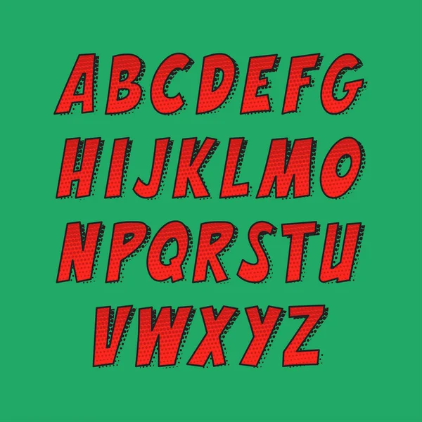 Kreative Schrift. Vektor-Alphabet-Sammlung im Stil von Comics und Pop-Art. — Stockvektor