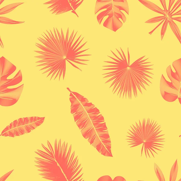 Patrón tropical de contorno sin costura — Vector de stock