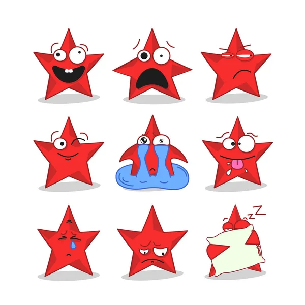 Emoji estrellas iconos — Vector de stock