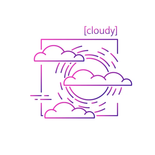 Icônes vectorielles de ligne avec symbole météo. Isolée icône soleil et nuages. Le temps nuageux est frais. Convient pour la conception de site Web et application mobile — Image vectorielle