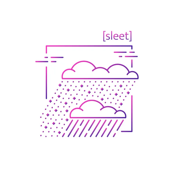 Ανυσματικά εικονίδια γραμμής με σύμβολο καιρικές συνθήκες. Απομονωμένη χιονιού με βροχή εικονίδιο. Λάσπη, χιόνι και βροχή, χιονόνερο. Κατάλληλο για την ιστοσελίδα του σχεδιασμού και της εφαρμογής για κινητά — Διανυσματικό Αρχείο