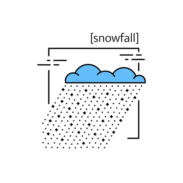 Ανυσματικά εικονίδια γραμμής με σύμβολο καιρικές συνθήκες. Εικονίδιο απομονωμένες χιόνι. Χιονισμένο καιρικές συνθήκες, χιονίζει. Κατάλληλο για την ιστοσελίδα του σχεδιασμού και της εφαρμογής για κινητά — Διανυσματικό Αρχείο
