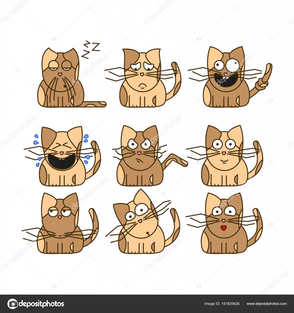 Set of cat emoticons. Stock Vector Image by ©Ivannaiv 161839426