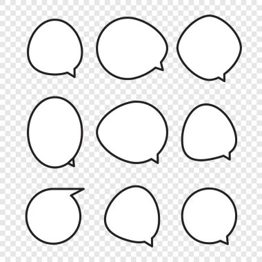 Yuvarlak komik konuşma balonları kümesi.