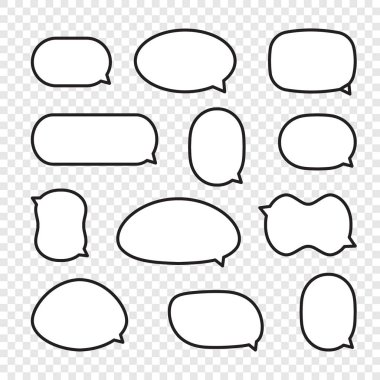 Yuvarlak komik konuşma balonları kümesi.