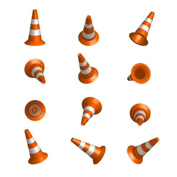Gerçekçi vektör trafik koni.