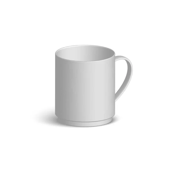 Taza de vector realista blanco . — Vector de stock