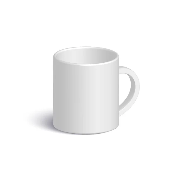 Taza de vector realista blanco — Archivo Imágenes Vectoriales