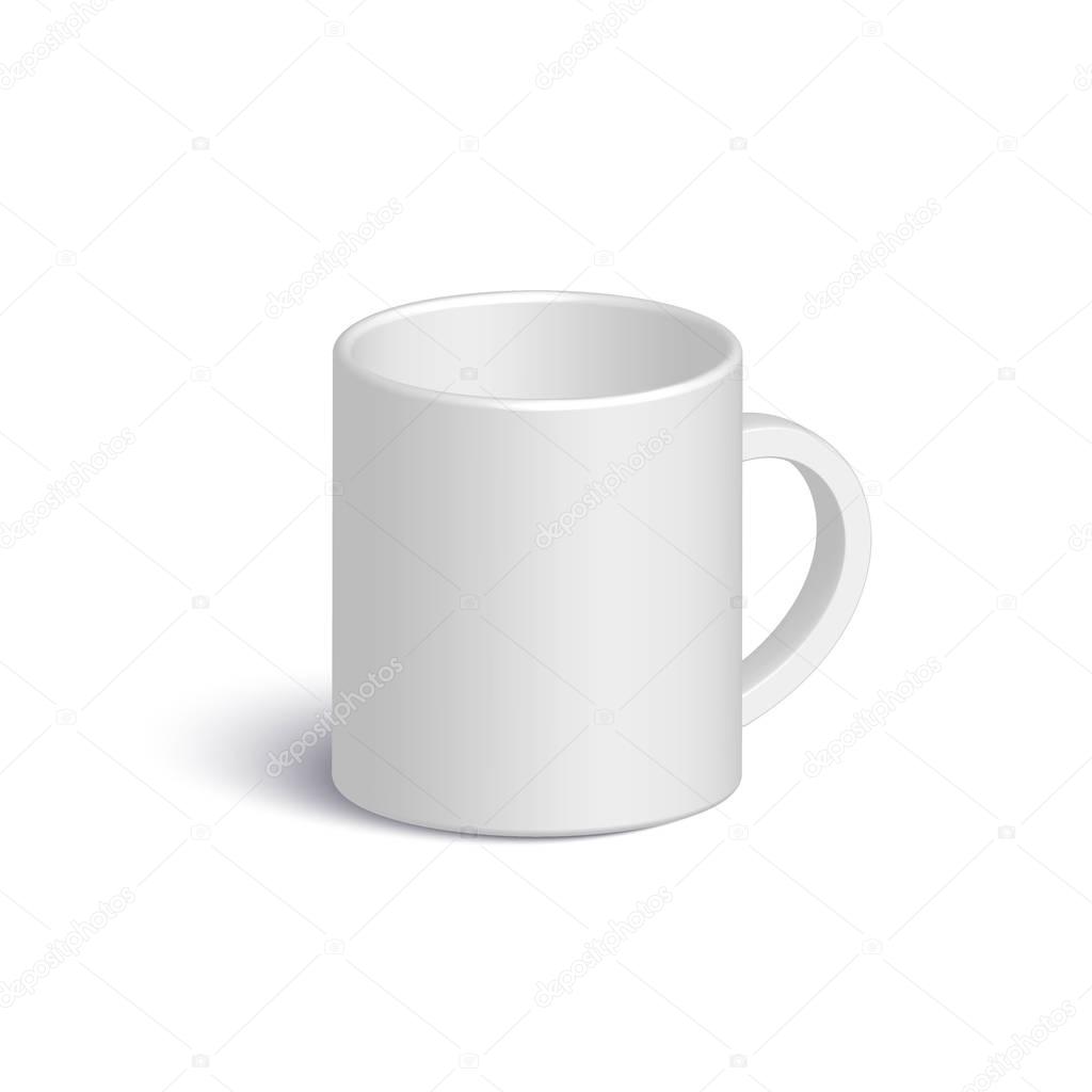 White realistic vector mug