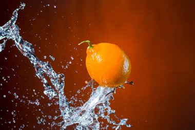 limon ve portakal arka plan üzerinde su sıçrama