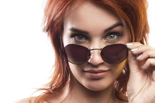 Redhead dziewczyna w okulary typu 3 — Zdjęcie stockowe