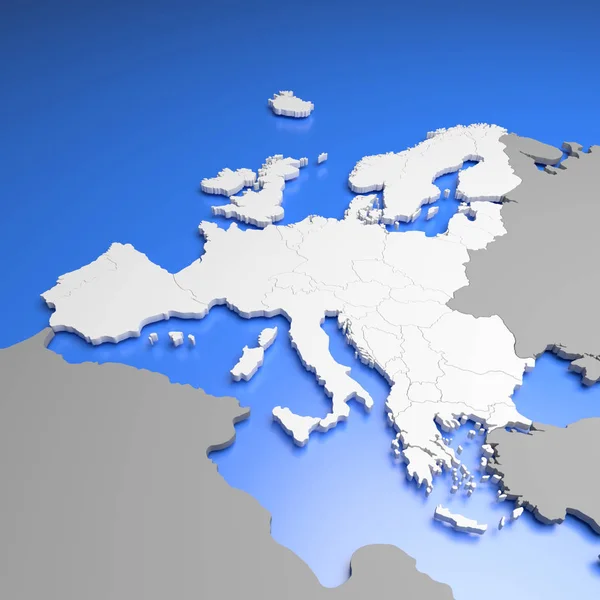 欧洲的 3d 地图 — 图库照片