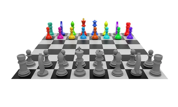Renderização xadrez 3D — Fotografia de Stock