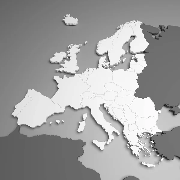 Mappa Europa 3D — Foto Stock