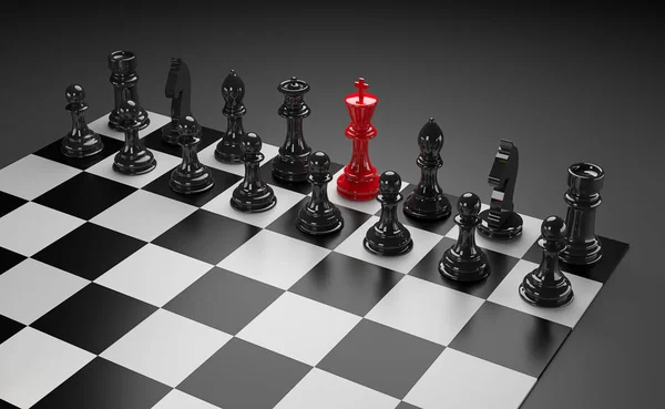 Black, white and red chess pieces wallpaper - 3D wallpapers - #53167