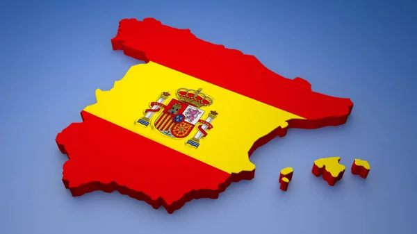 Mappa 3D Spagna — Foto Stock