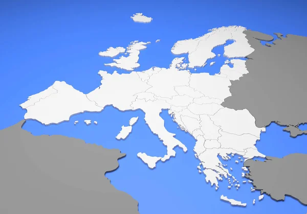 3D mapa Evropy — Stock fotografie