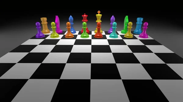 3D chess render — Stockfoto