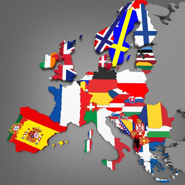 Mapa de Europa 3D — Foto de Stock