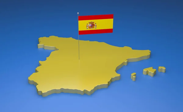 3D mapa Hiszpanii — Zdjęcie stockowe