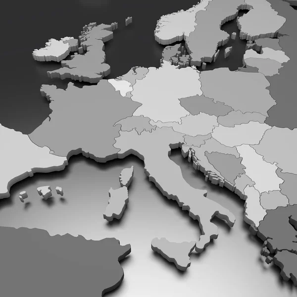 3D mapa Europy — Zdjęcie stockowe