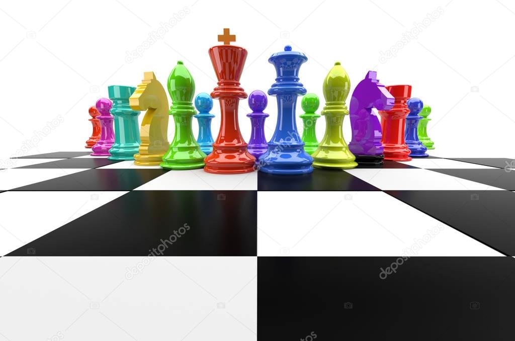 3D chess render