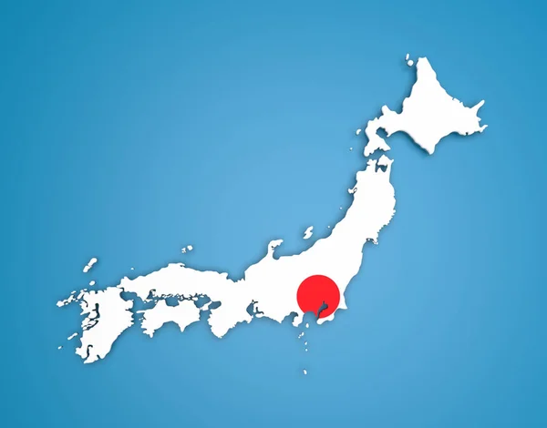 3D mapa Japonska — Stock fotografie