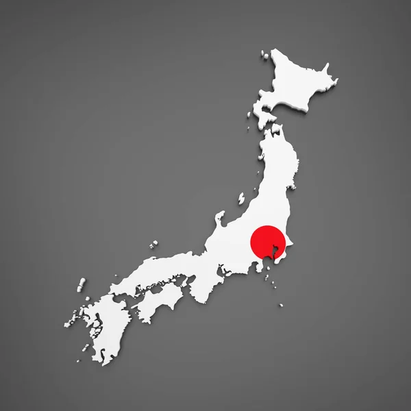 Mapa 3D Japão — Fotografia de Stock