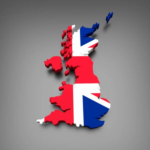 Mappa 3D del Regno Unito — Foto Stock