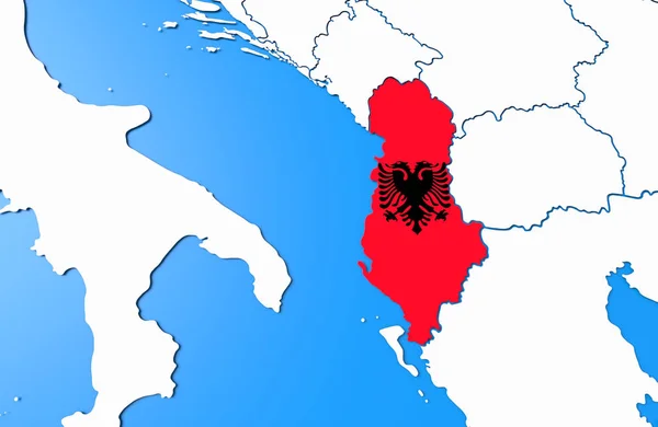 3D Albania map — Stock Photo, Image