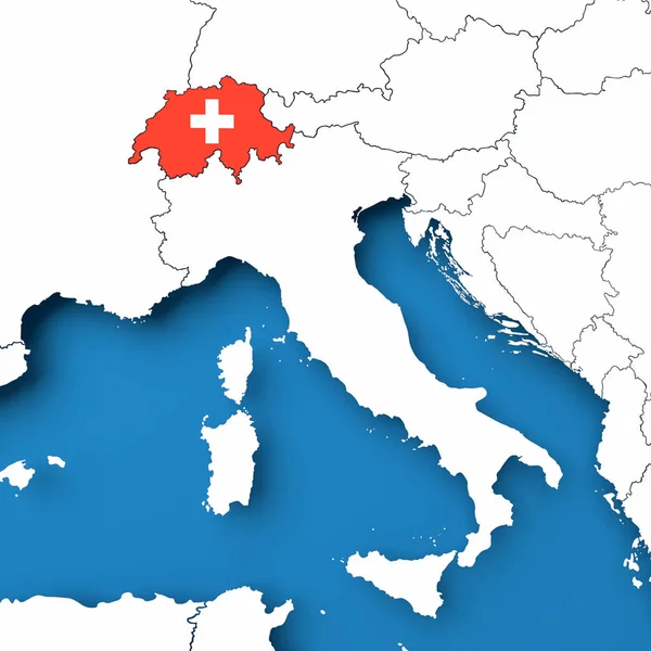 3D mapa Švýcarska — Stock fotografie