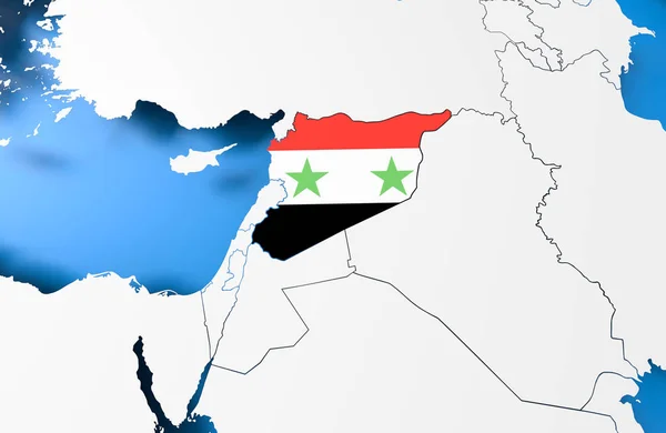 3D Syria map — Stock Photo, Image