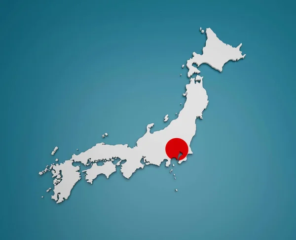 3D Mapa Japonii — Zdjęcie stockowe