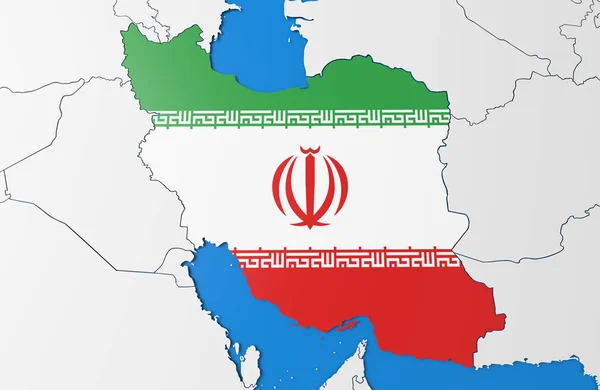 Mappa 3D Iran Immagini Stock Royalty Free