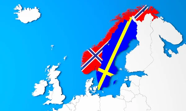 Mapa 3D da Europa do Norte Fotos De Bancos De Imagens