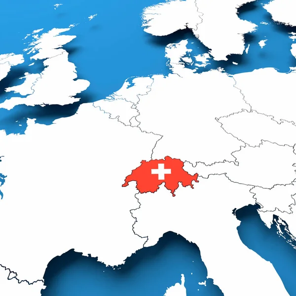 Mapa 3D Suiza — Foto de Stock