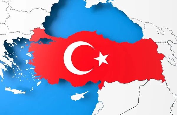 3d 터키 지도 — 스톡 사진