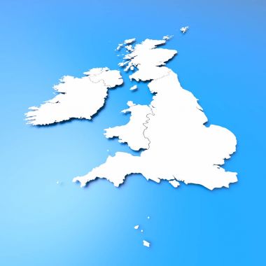 3D Britanya Adaları Haritası