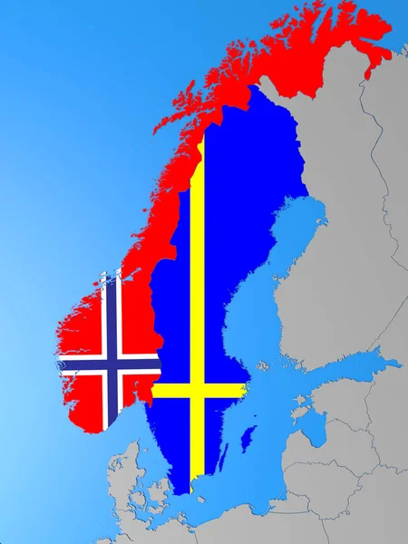 Mapa 3D del Norte de Europa — Foto de Stock