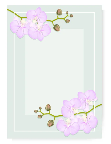 Green Vertical Template Transparent Background Place Text Realistic Branches Pink — Stock Vector