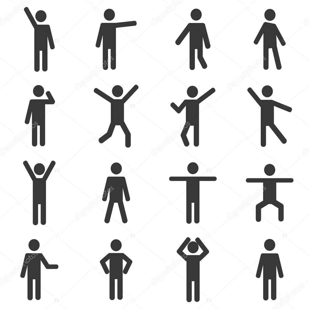 Set of active human pictogram 