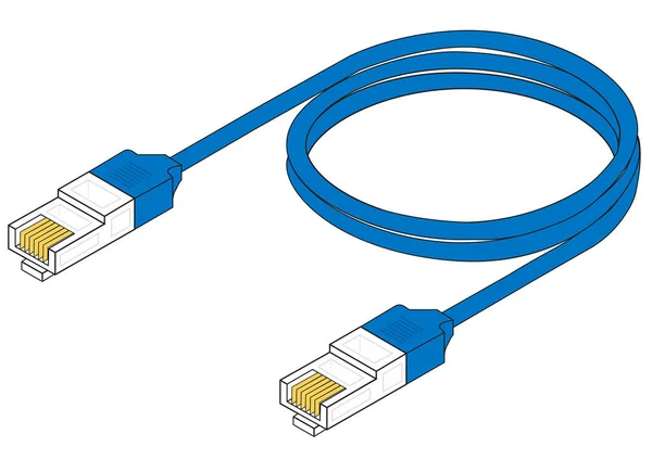 Câble réseau bleu — Image vectorielle