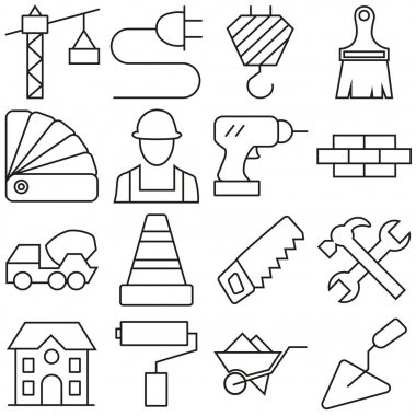 İnşaat Icons set. Şekil Eps10