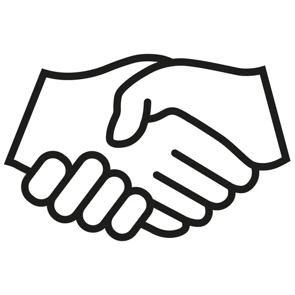 Handshake vektor ikonen. Svart illustration isolerade för grafisk och webbdesign. — Stock vektor