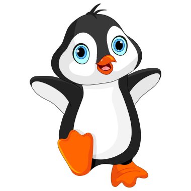 Resimde sevimli penguen.