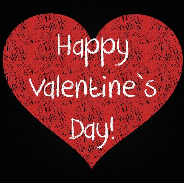 Feliz Día San Valentín Letras Sobre Fondo Pizarra Negro Con — Vector de stock